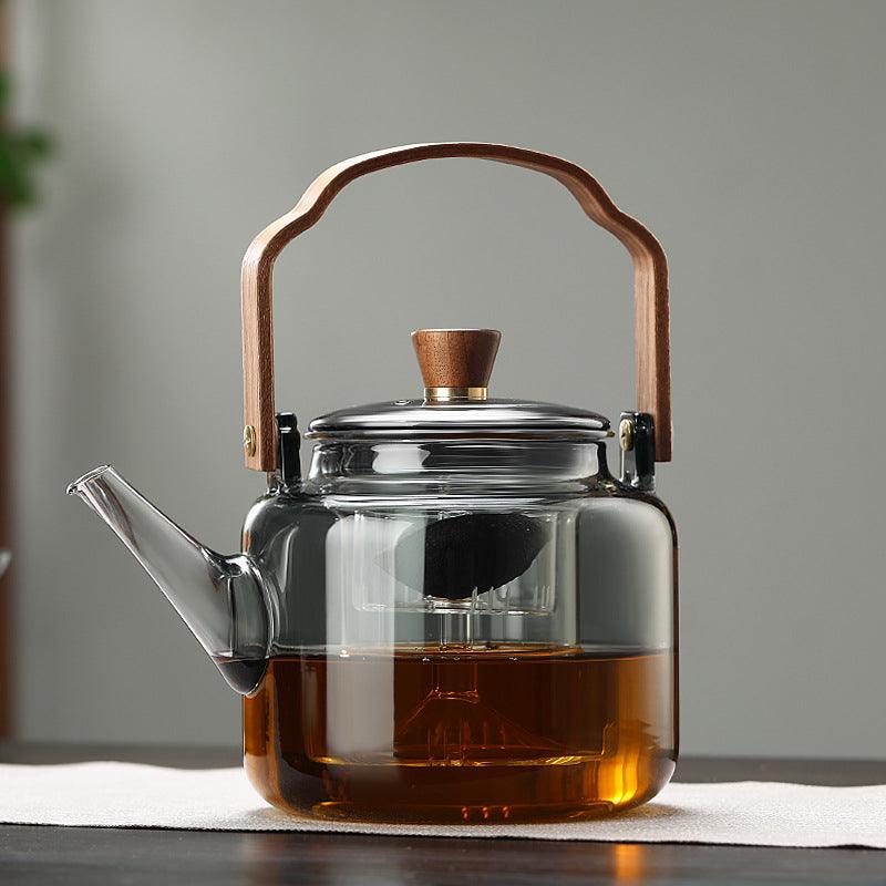 Maliben | Grijzen Teekanne | Wood & Glass, Tea Maker