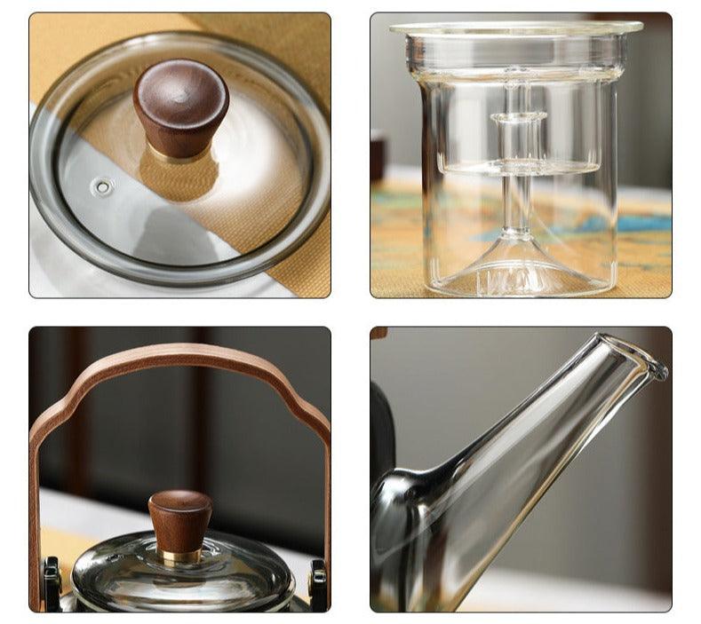 Maliben | Grijzen Teekanne | Wood & Glass, Tea Maker