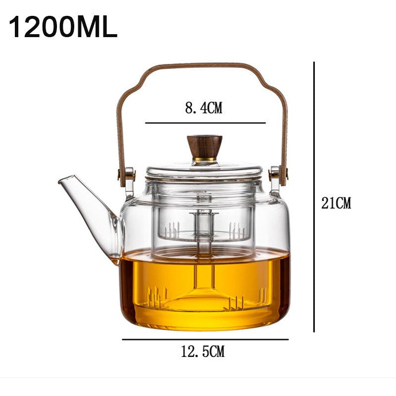 Maliben | Grijzen Teekanne | Wood & Glass, Tea Maker