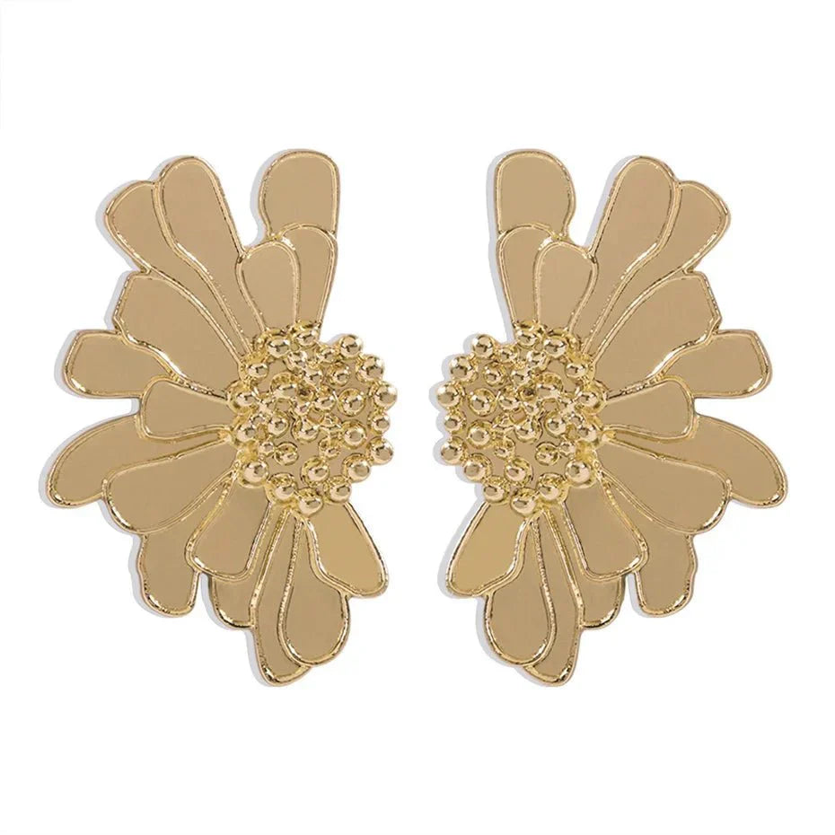 Maliben | Half Flower Enamel Earrings