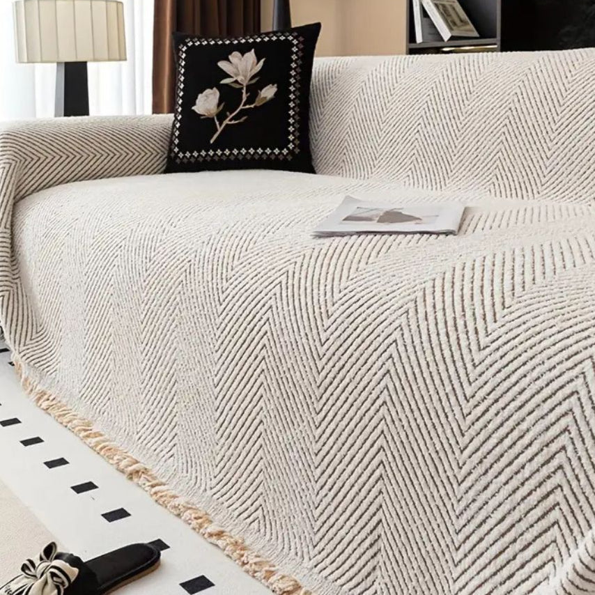 Maliben | Sofa Cover Herringbone Pattern Protective Design