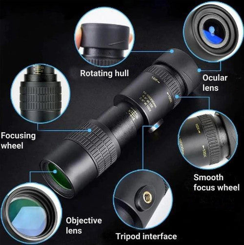 Maliben | High-Power Waterproof Monocular Telescope With 10x Magnification For Bird Watching, Hiking, And Outdoor Adventures