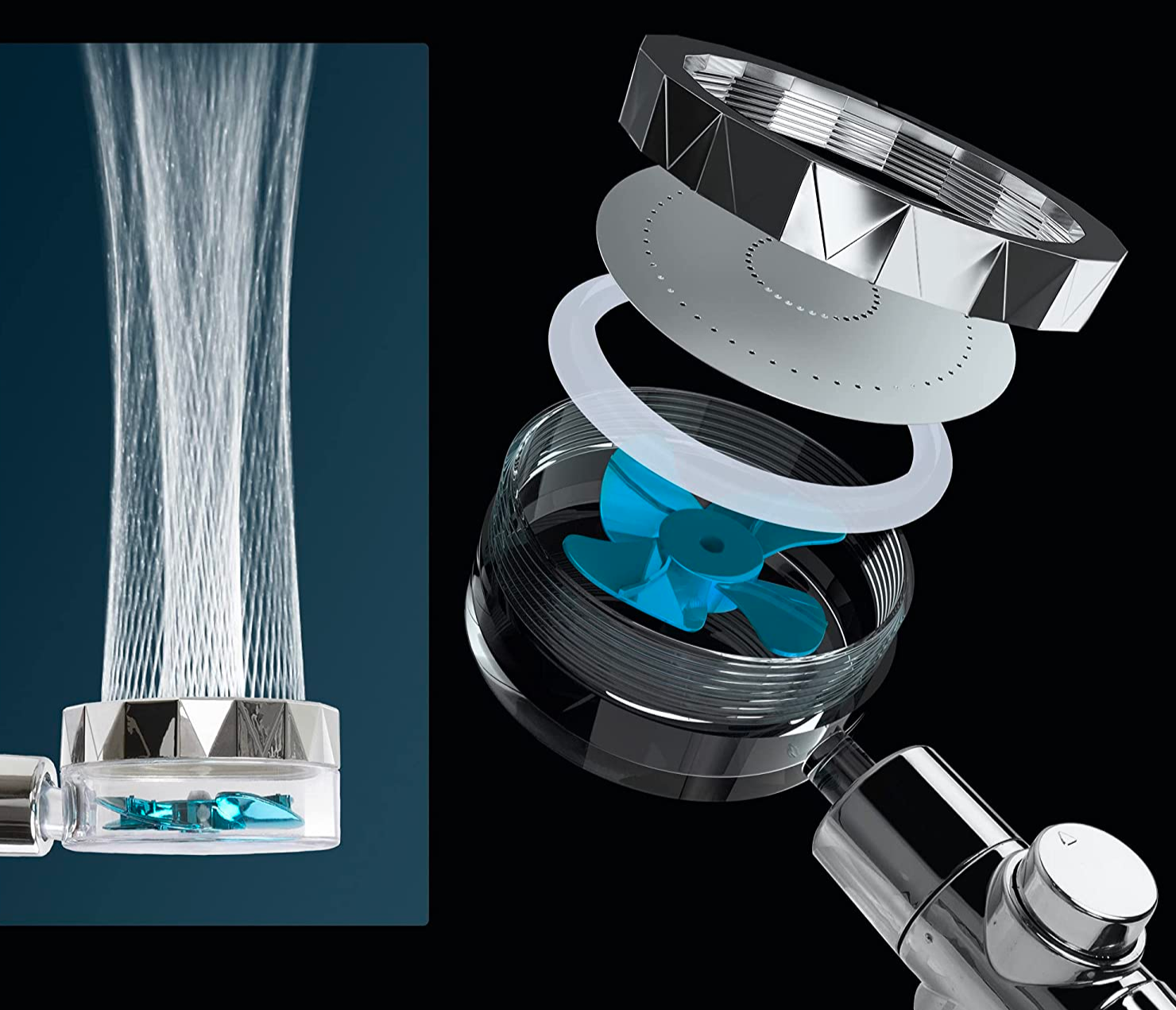 Maliben | Hydroboost Showerhead | With Filter, Turbo Jet & Built To Last!