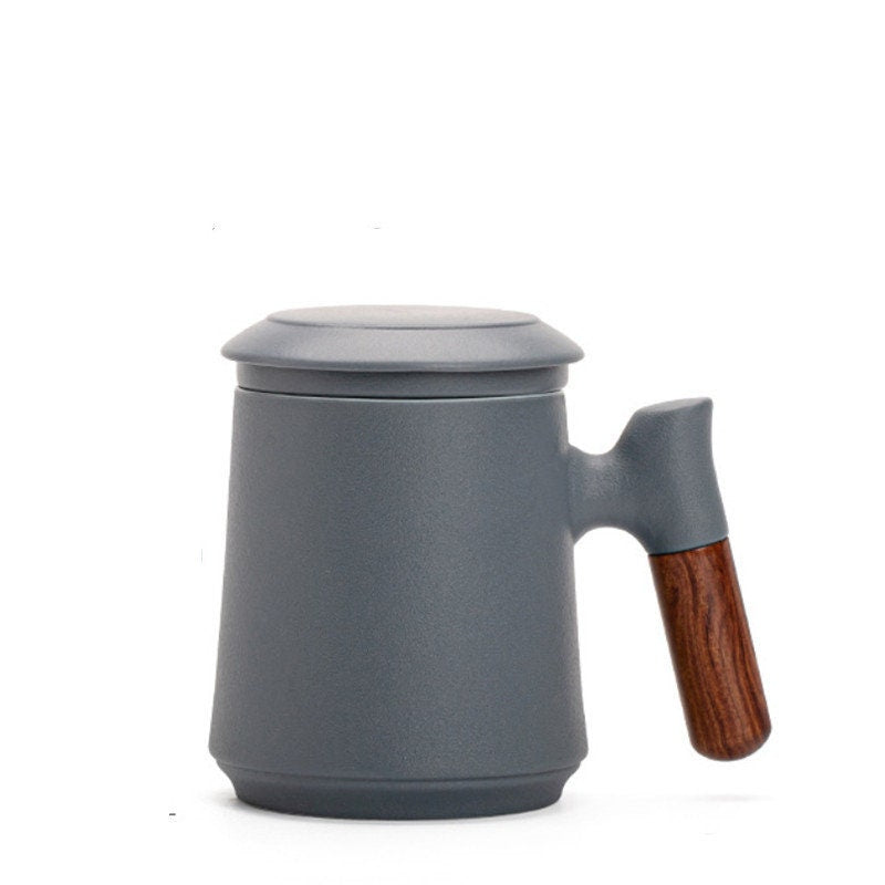 Maliben | Japanese Ceramic Tea Mug Set with Tea Strainer and Lid, Handmade