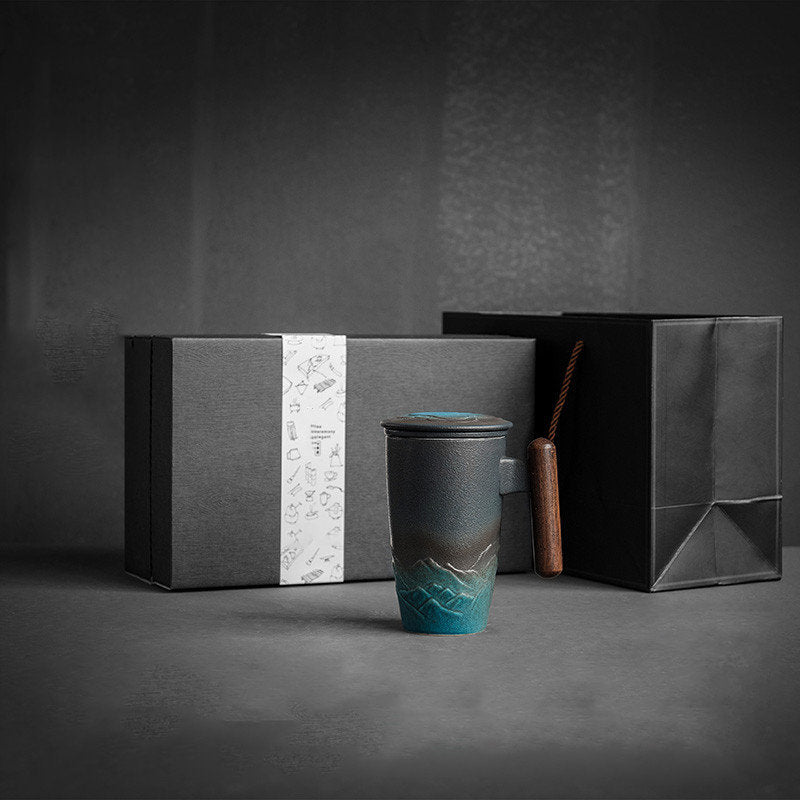 Maliben | Large Cup, Ceramic Tea Cup with Lid. Large Tea Cup with Lid