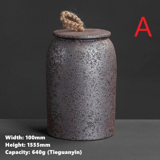 Maliben | Kitchen Vintage Storage Jar for Cookies and Sugar | Airtight Ceramic Pot Gong Fu