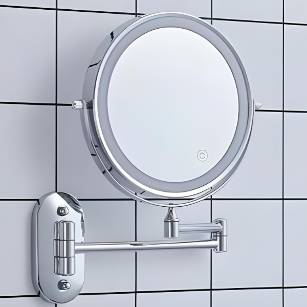 Maliben | Led Wall Mirror With Chrome Frame And Magnifier