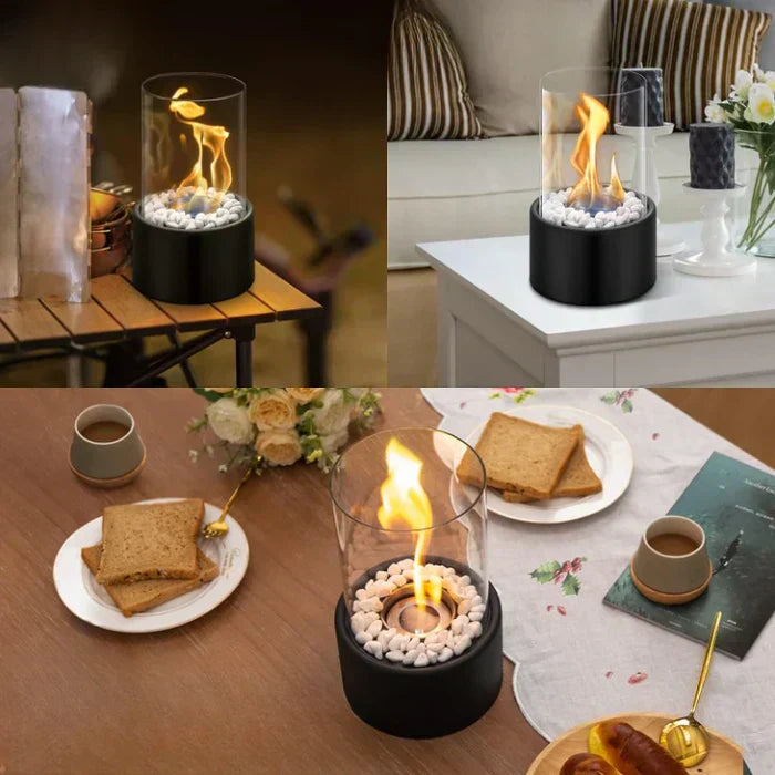 Maliben | Stylish Table Fireplace Glowluxe Lantern For Coziness At Home