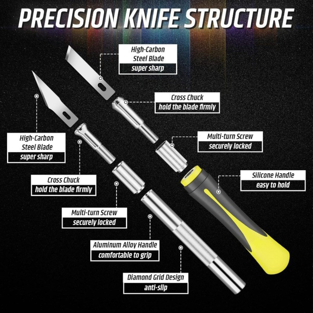 Maliben | Precision Wood Carving Knife Set For Easily Carved Pumpkins | Sharp Ergonomic Blades