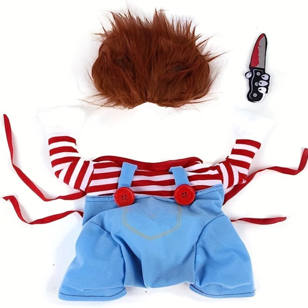 Maliben | Dog Halloween Costume Plush Funny Outfit | Scary Doll Design