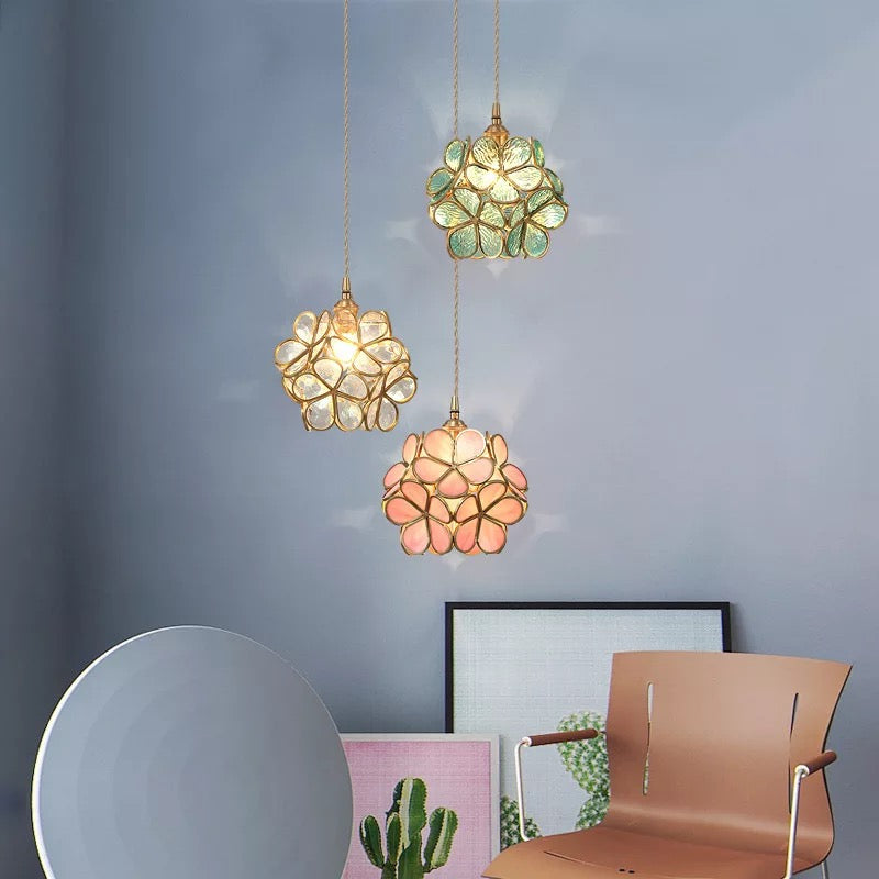 Maliben | Modern Flower Shape Glass Led Pendant Lamp