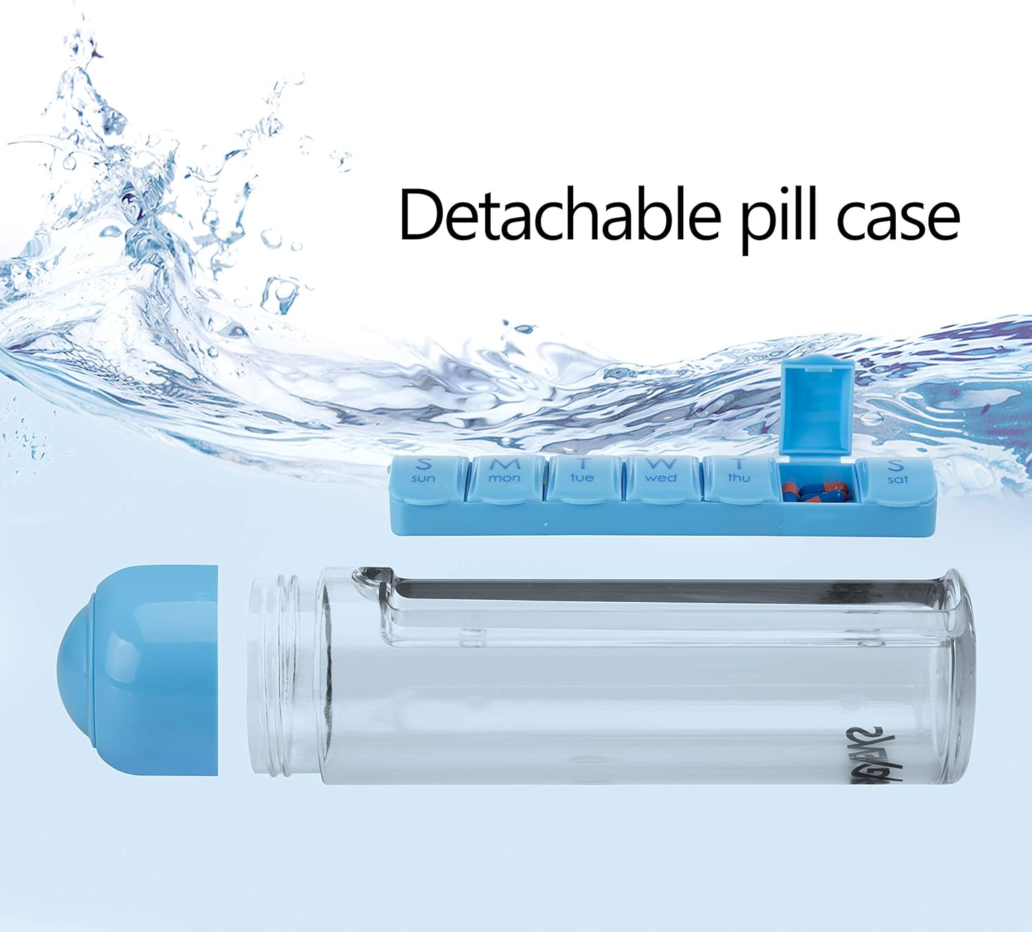 Maliben | Weekly Pill Organizer Travel Water Bottle