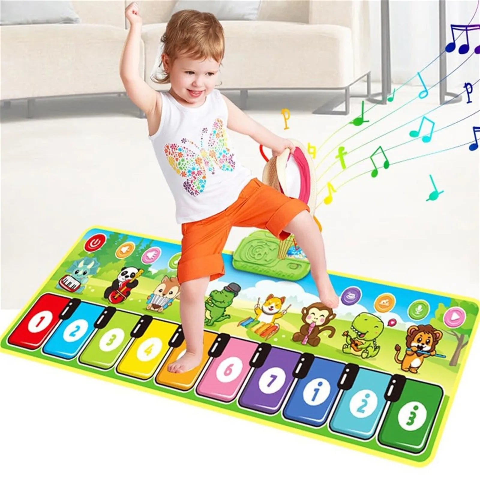 Maliben | Melodydance | Musical Fun - Piano Playmat With 8 Instrument Sounds For Toddlers