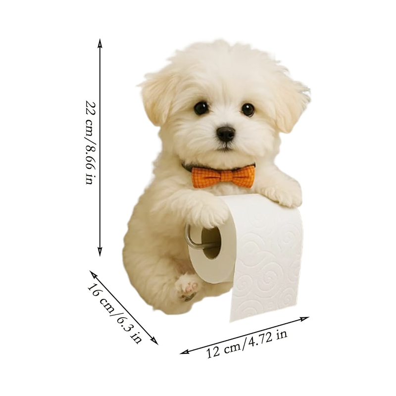 Maliben Dog Toilet Paper Holder — Decorative Bathroom Dispenser