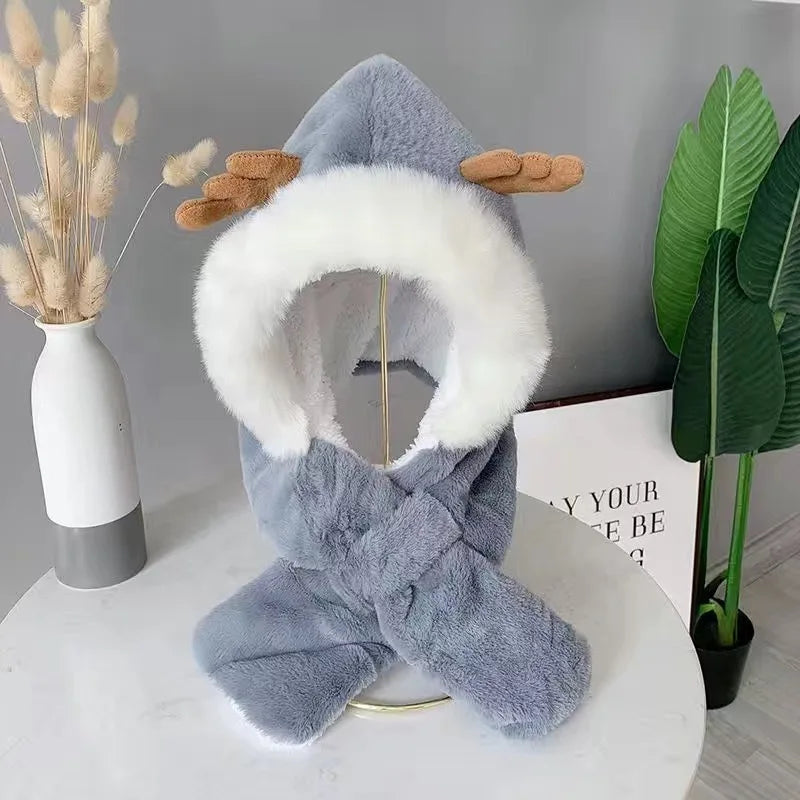 Maliben | Warm & Cozy – 2-In-1 Beanie & Scarf With Plush For Cold Days