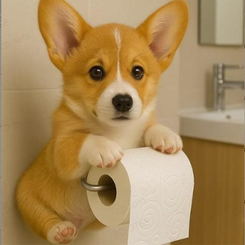 Maliben Dog Toilet Paper Holder — Decorative Bathroom Dispenser