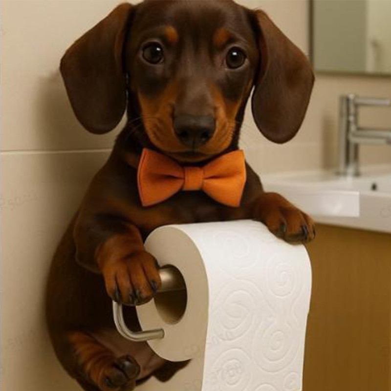 Maliben Dog Toilet Paper Holder — Decorative Bathroom Dispenser