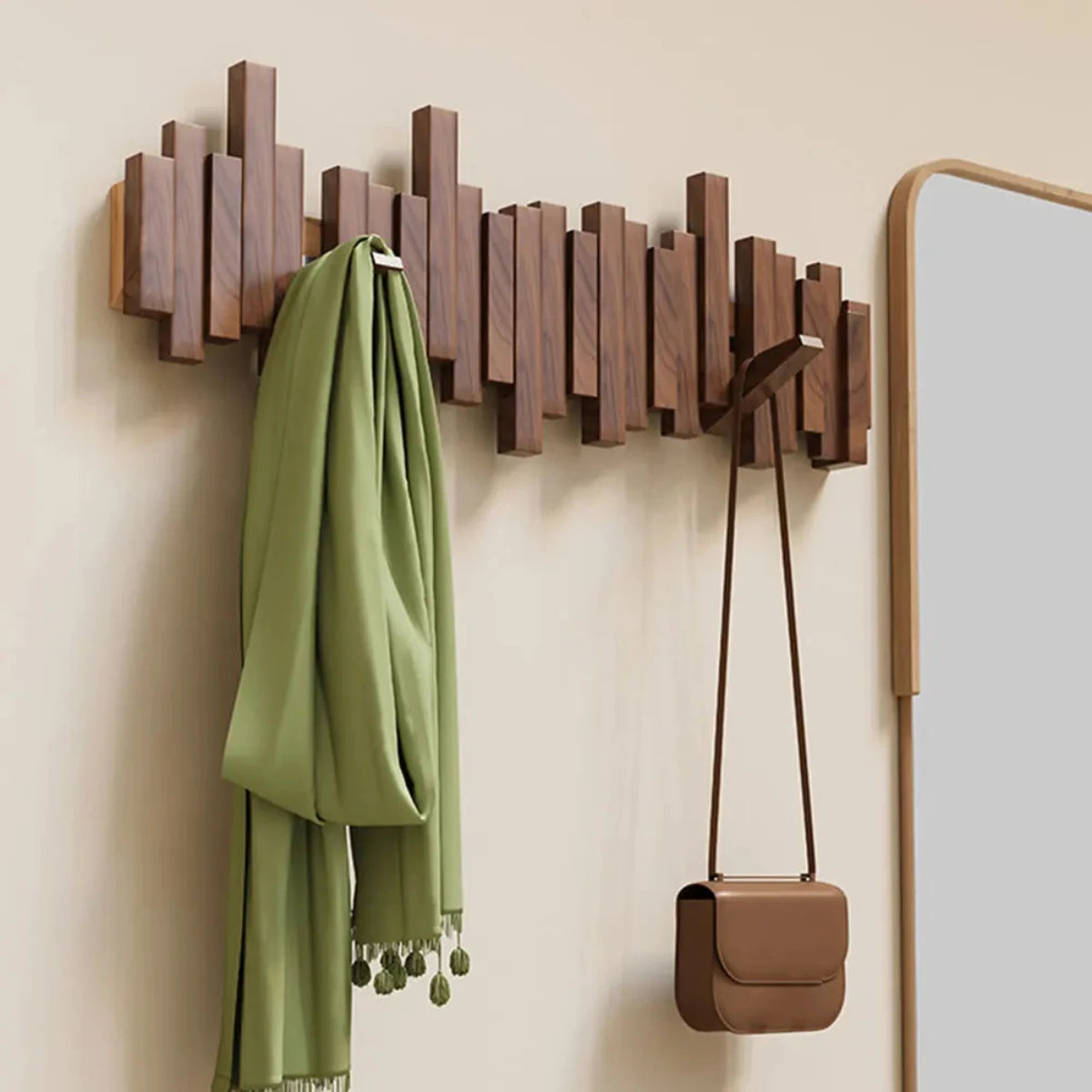 Maliben | Piano Coat Rack | Walnut Or Beech Wood For Coats