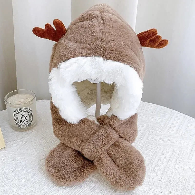 Maliben | Warm & Cozy – 2-In-1 Beanie & Scarf With Plush For Cold Days