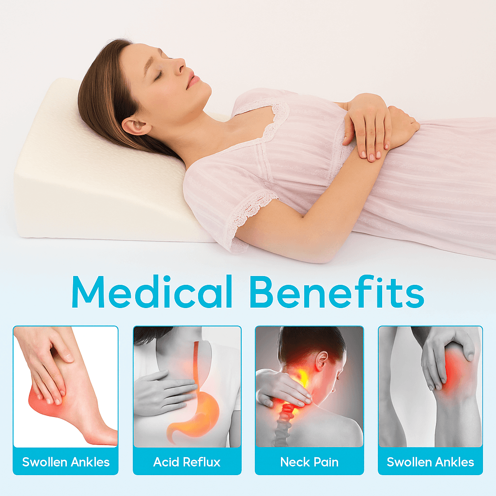 Maliben | Large Triangle Wedge Pillow | Adjustable Foam For Acid Reflux, Back Pain & Post-Surgery Recovery