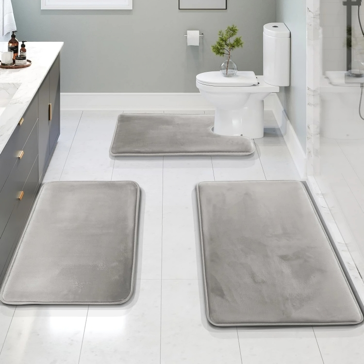 Maliben | Bathroom Mat Set Memory Foam Non Slip