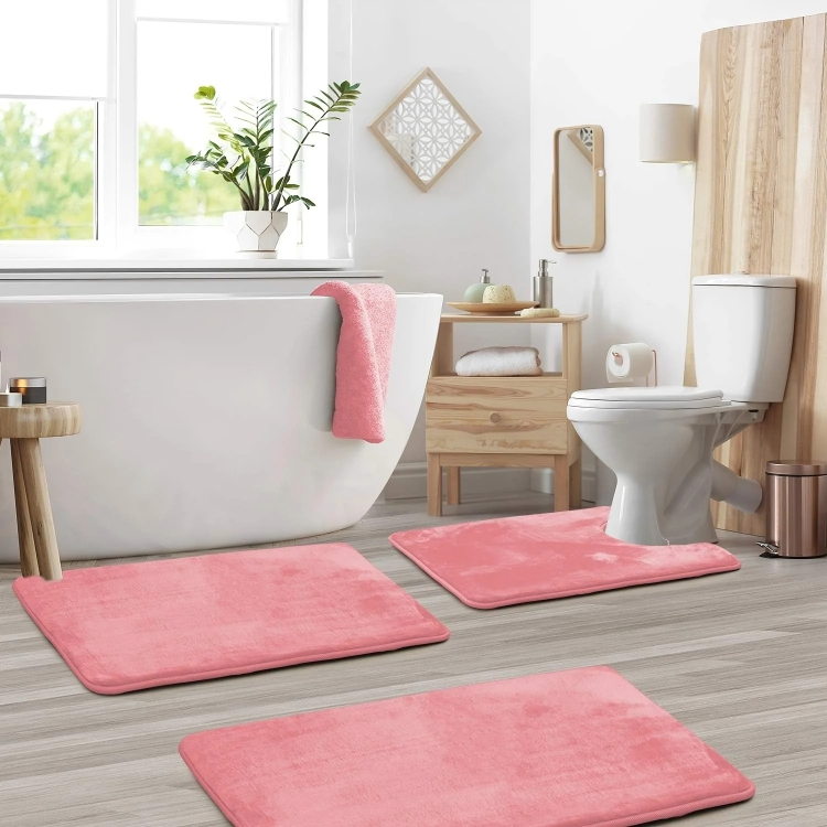 Maliben | Bathroom Mat Set Memory Foam Non Slip