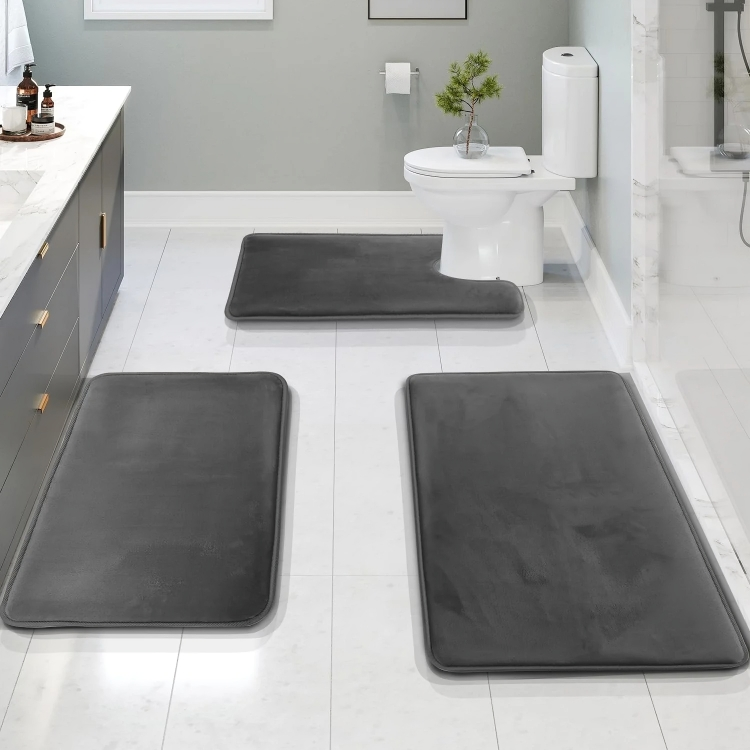 Maliben | Bathroom Mat Set Memory Foam Non Slip