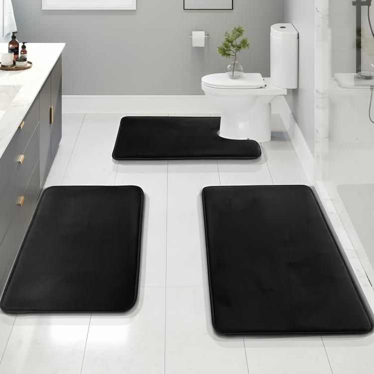 Maliben | Bathroom Mat Set Memory Foam Non Slip
