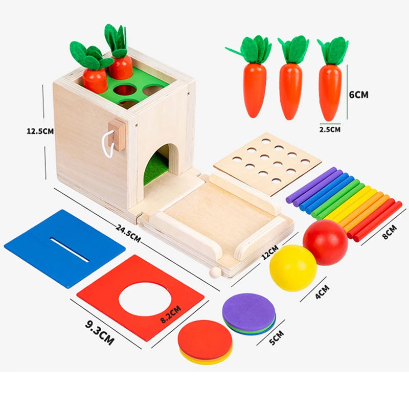 Maliben | Montessori Wooden Play Box: Tasks & Solutions Set