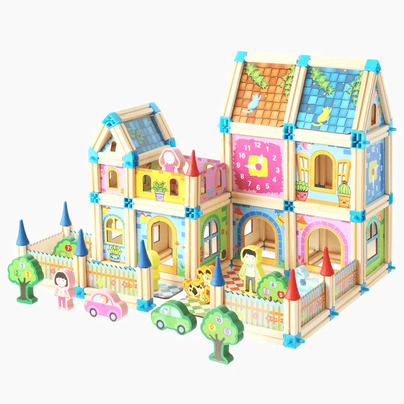 Maliben | Wooden Construction Set Maison | Develop Creativity – Toys For Young And Old