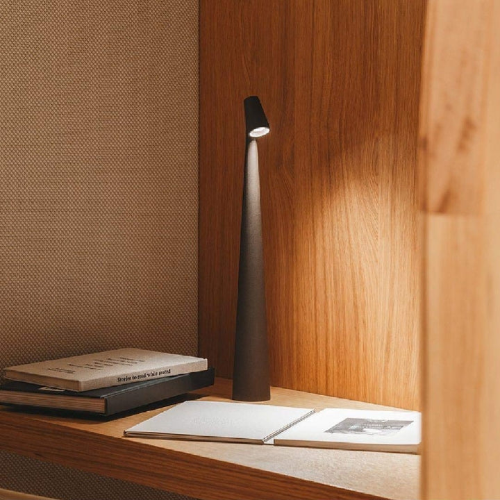 Maliben | Sculpting Table Lamp Wireless Led Lamp Solid Aluminium 10000mah Battery 3-Level Dimming Cri 90 Usb-C Charging Port Warm White 2700k