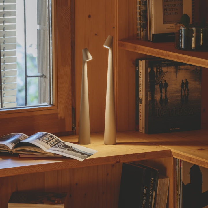 Maliben | Sculpting Table Lamp Wireless Led Lamp Solid Aluminium 10000mah Battery 3-Level Dimming Cri 90 Usb-C Charging Port Warm White 2700k