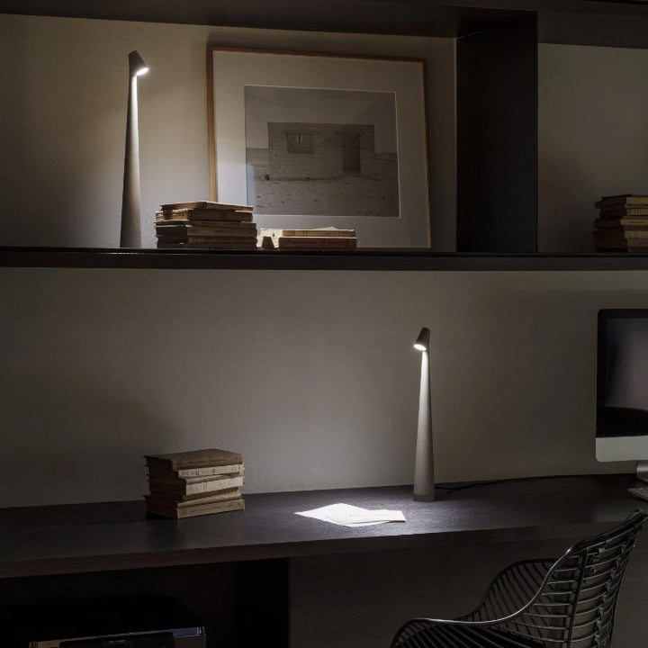 Maliben | Sculpting Table Lamp Wireless Led Lamp Solid Aluminium 10000mah Battery 3-Level Dimming Cri 90 Usb-C Charging Port Warm White 2700k