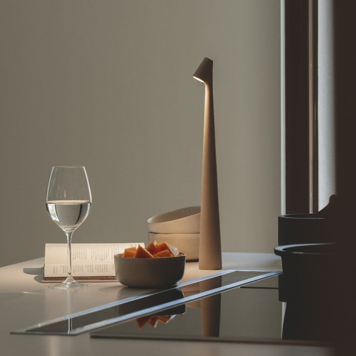 Maliben | Sculpting Table Lamp Wireless Led Lamp Solid Aluminium 10000mah Battery 3-Level Dimming Cri 90 Usb-C Charging Port Warm White 2700k