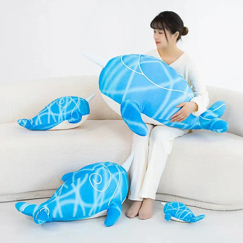Maliben | Anime Childe Tartaglia Blue Narwhal Whale Plush