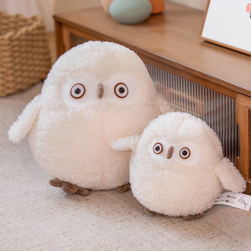 Maliben | Biege Shocked Chonky Owl Plushie
