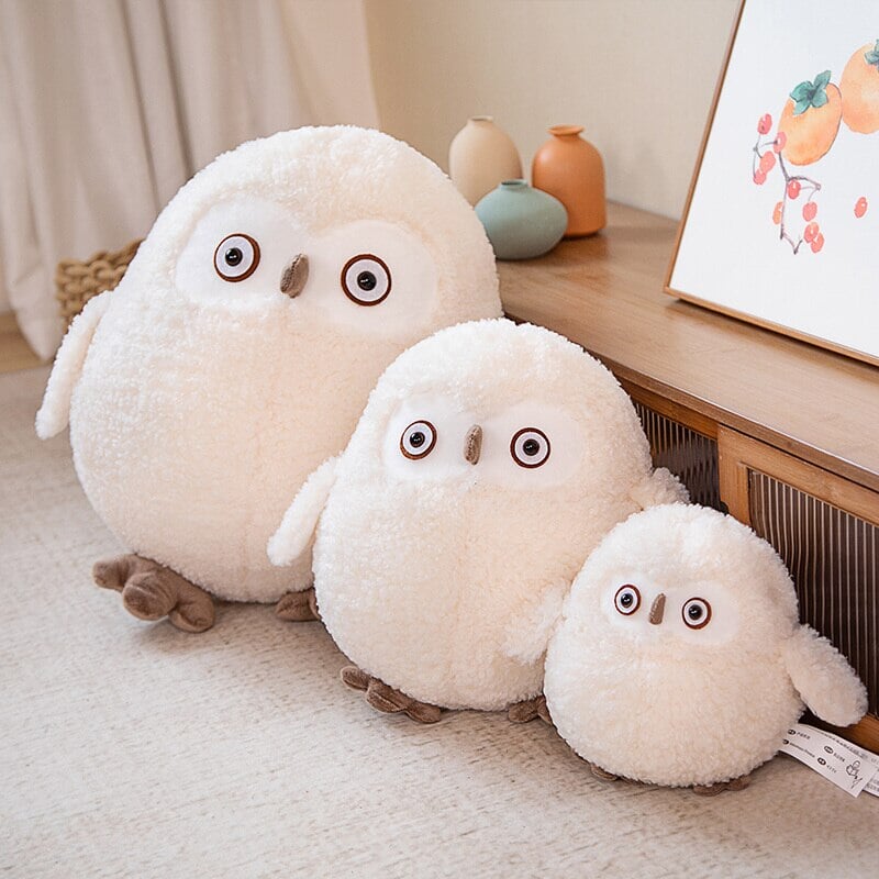 Maliben | Biege Shocked Chonky Owl Plushie
