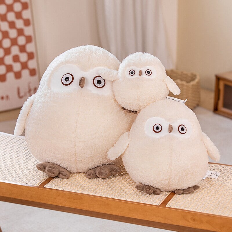 Maliben | Biege Shocked Chonky Owl Plushie