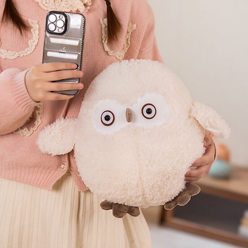 Maliben | Biege Shocked Chonky Owl Plushie