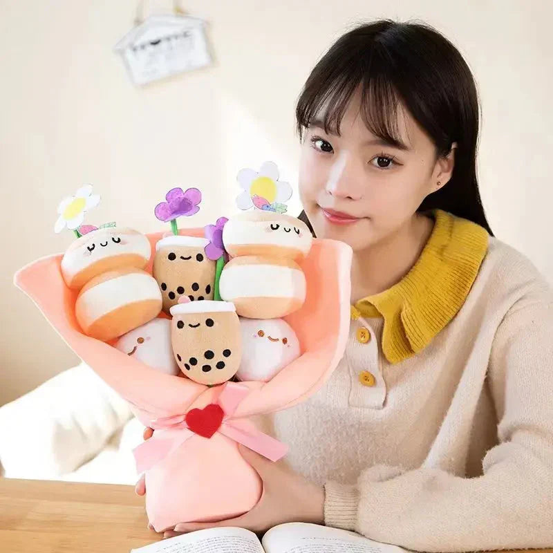 Maliben | Boba Bubble Tea Flower Bouquet Plushie