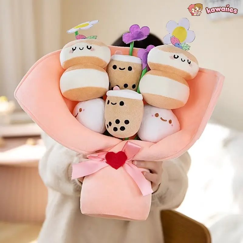 Maliben | Boba Bubble Tea Flower Bouquet Plushie