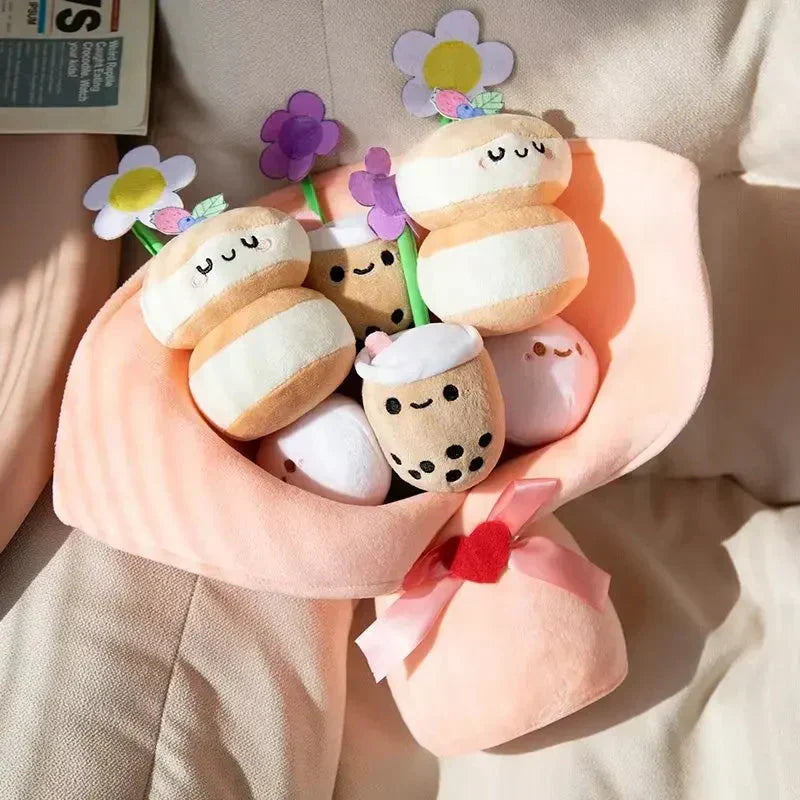 Maliben | Boba Bubble Tea Flower Bouquet Plushie