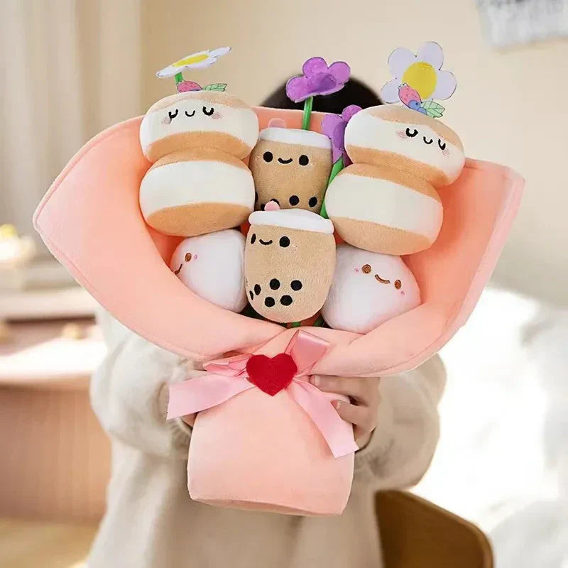 Maliben | Boba Bubble Tea Flower Bouquet Plushie