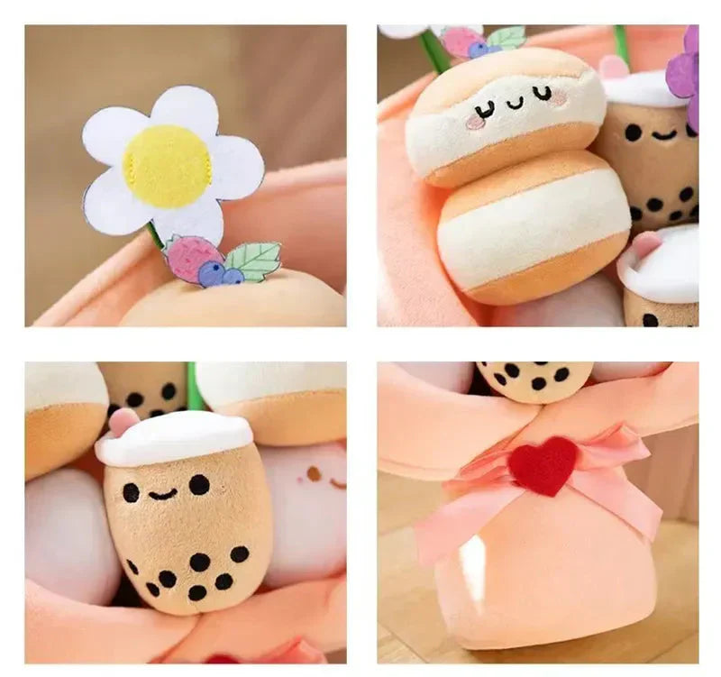 Maliben | Boba Bubble Tea Flower Bouquet Plushie