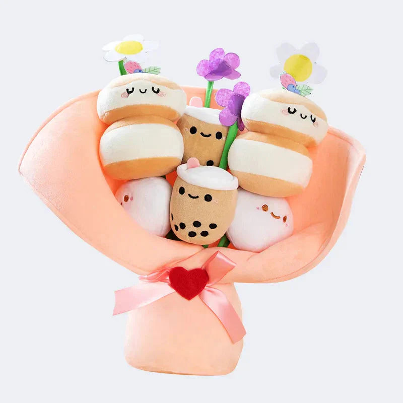 Maliben | Boba Bubble Tea Flower Bouquet Plushie