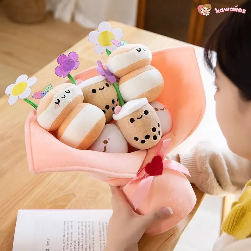 Maliben | Boba Bubble Tea Flower Bouquet Plushie