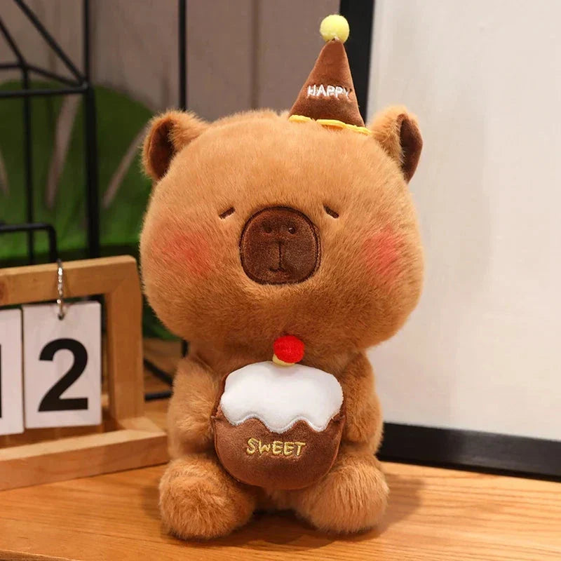 Maliben | Capybara & Bear Happy Birthday Cake Plushies
