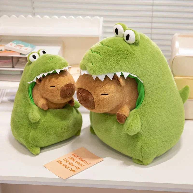Maliben | Capybara Green Dinosaur Outfit Plushie