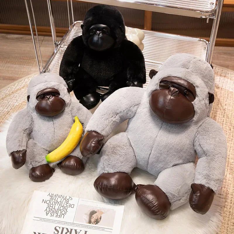 Maliben | Chunky Black Silver Gorilla Ape Plushies