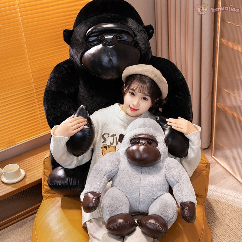 Maliben | Chunky Black Silver Gorilla Ape Plushies